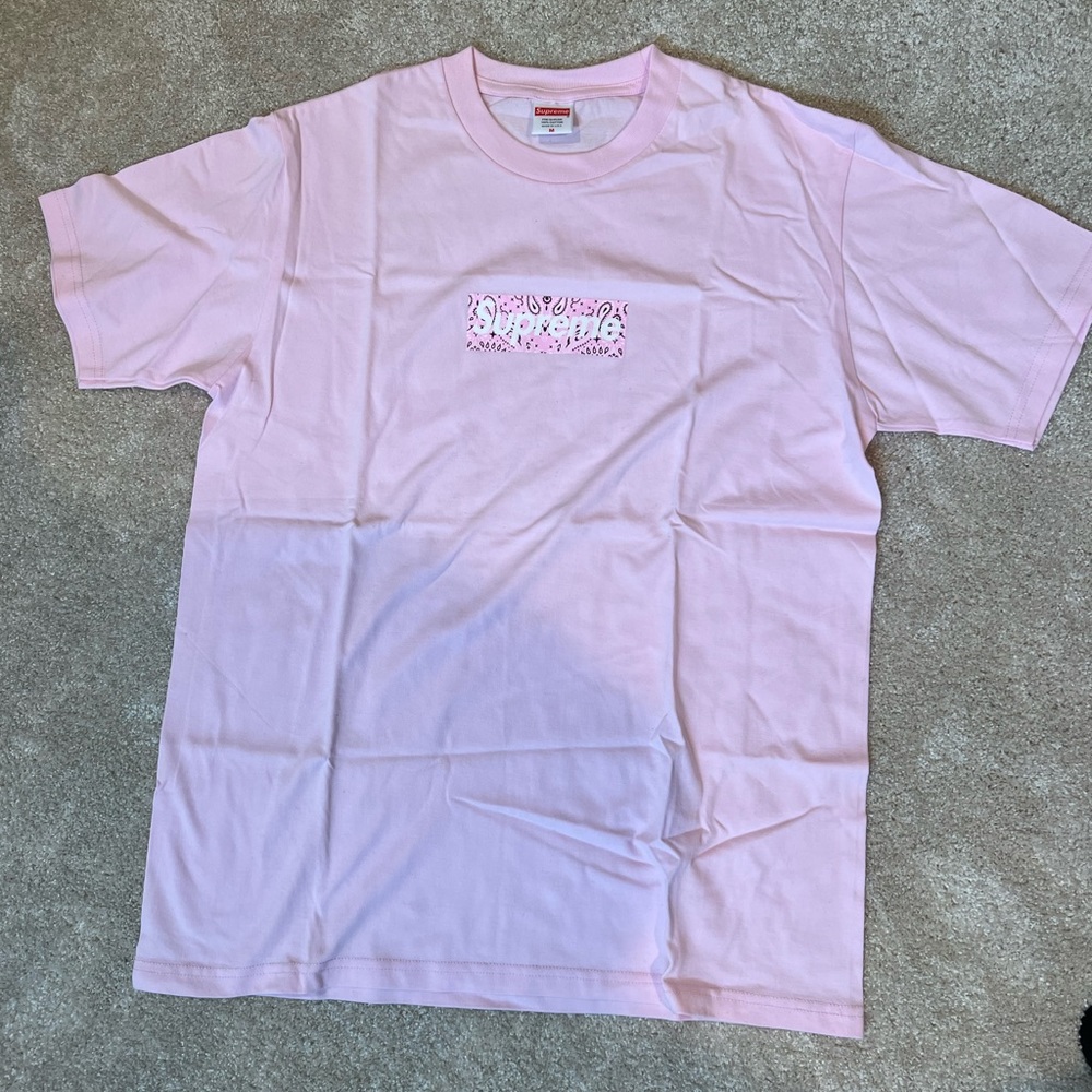 Supreme Pink Bandana Box Logo Tee